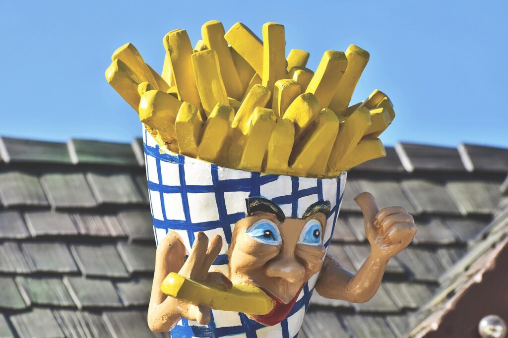 french fries, figure, advertising figure, advertising, deco, decoration, french fries, french fries, french fries, french fries, french fries